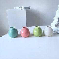 Ins Ceramics Flower Vase Nordic Hydroponics Vases Creative Room Decor Mini Flower Bottle Pots Desktop Ornament Craft