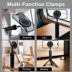 Magnetic Mini Tripod for Phone Tablet Foldable Desk Magnetic Phone Stand Detachable Cell Phone Tripod Hands Free Holder For Vlog