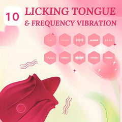 Hot  Sale Rose Tongue Licking Oral Sucking Vibrator for Women Clit Stimulator Female Masturbation Sucker Lick Sex Toy for Women