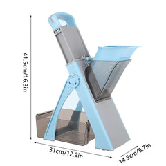 Safe Adjustable Vegetable Slicer - 4 Modes (Dicer, Julienne) Kitchen Chopping Tool (SkyBlue)