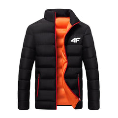 Men's  New Winter Long Sleeve Cotton Coat Zipper Jacket Men's Cotton Coat