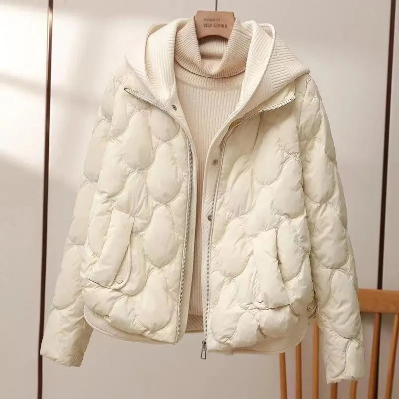 Korean Style Women’s Cropped Puffer Coat – Winter Casual Jacket