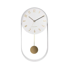 Bedroom Living Room Modern Decoration Single Pendulum Battery Driven Non Ticking Swinging Wall Clock