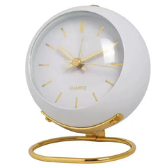 Table Alarm Clocks with Light, Retro Silent Non-Ticking Analog Clock Loud Table Clock for Bedside Office Travel Kids Decoration