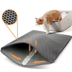 Pet Cat Litter Mat Waterproof Double Layer Cat Litter Trapping Pet Litter Box Mat Clean Pad Products For Pet Shop, Pet Accessories