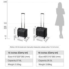 Hanke Men Business Travel Luggage Women Carry On Suitcase Spinner Wheels Rolling Bag 16 18 Inch