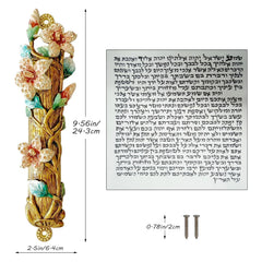Hand Painted Door Mezuzah Ornament with Screw Zinc Alloy Jewish Mezuzah Case Cover Delicate Embellished Door Wall Hanukkah Decor