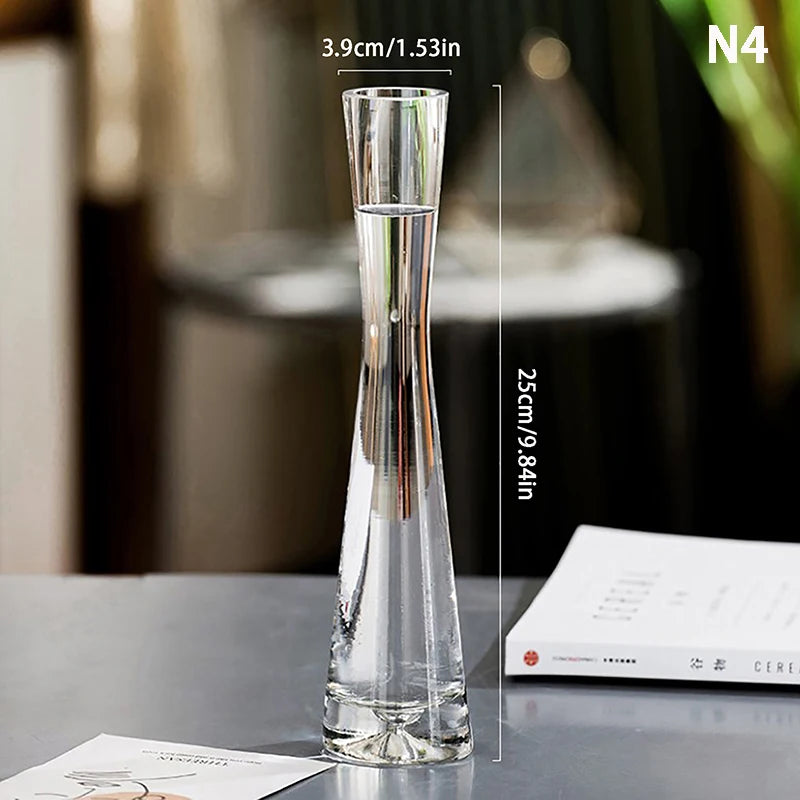 Transparent Glass Flower Vase Small Vase Hydroponics Flower Terrarium Luxury Room Table Home Decor Wedding Decoration