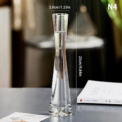 Transparent Glass Flower Vase Small Vase Hydroponics Flower Terrarium Luxury Room Table Home Decor Wedding Decoration