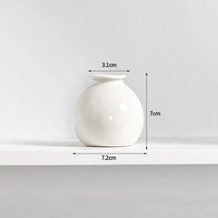 Ins Ceramics Flower Vase Nordic Hydroponics Vases Creative Room Decor Mini Flower Bottle Pots Desktop Ornament Craft