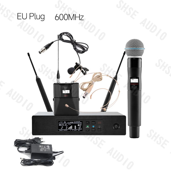 Qlxd B58 Headband Lavalier Professional Wireless Microphone Set Stable Transmission Suitable for Stage Performance Equipment
