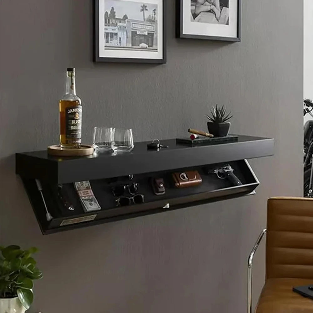 Modern Minimalist Wall-mounted Wine Cabinet Wall Rack Storage Rack Suspended Wall Rack Hidden Floating Shelf Home Decoration Kitchen & Dining Furniture