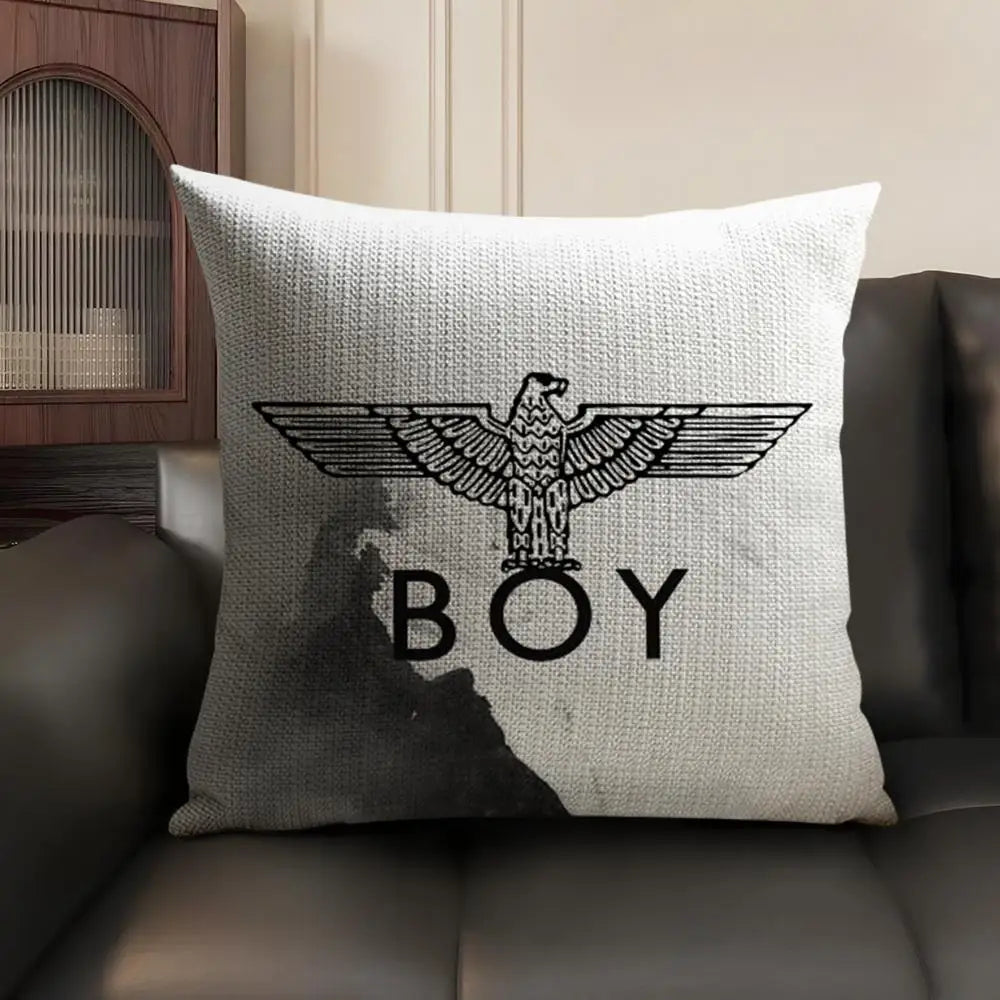 Brand B-BOY LONDON Cushion Cover Natural Linen Organic Fabric Double-Sided Printing Sofa Home Decor Breathable Environmentally