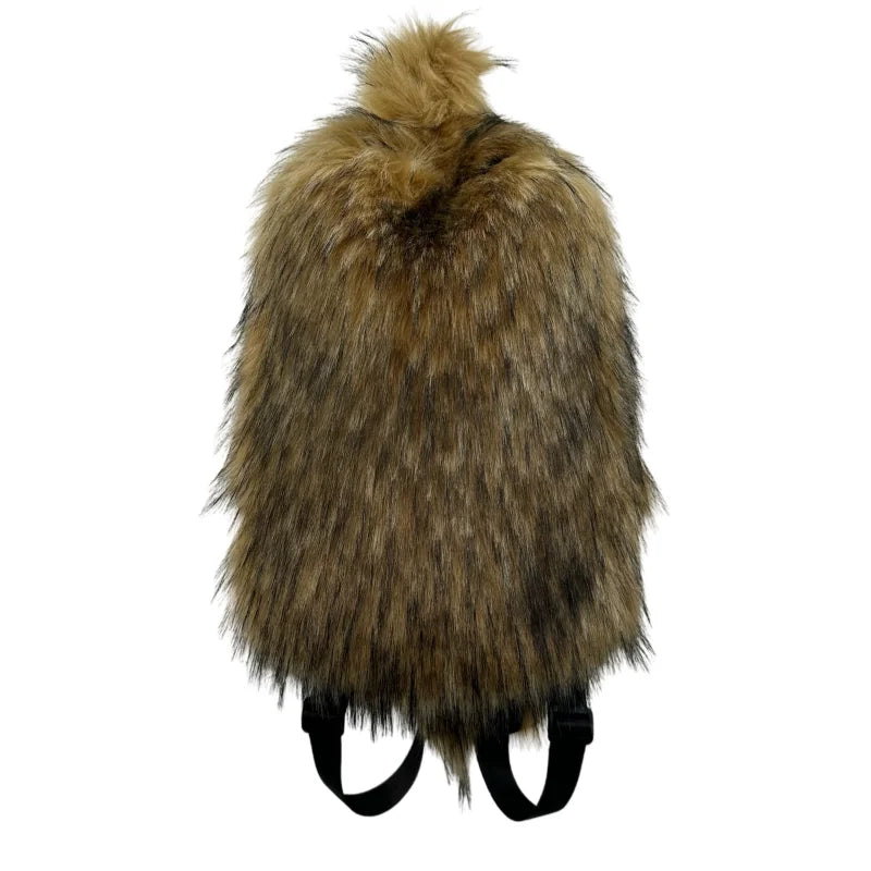 Faux Fur Backpacks for Women Kawaii Woolen Fabric School Bag Y2k Korean Travel Girls Fluffy Backpack Cute Plush Winter Schoolbag