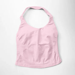 NCLAGEN Gym Halter Top Woman longline strappy tank Padded yoga clothing Fitness workout Running Activewear pilates clothes