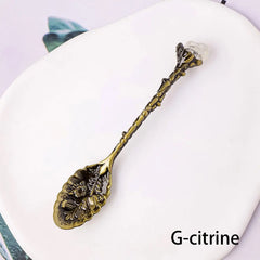 Natural Crystal Tumbled Stone Spoon Magic Energy Divination Halloween Spirit Souvenir Gift Home Decor Christmas Graduation Gift