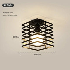 Vintage E27 Black Metal Ceiling Light Fixture Home Decor