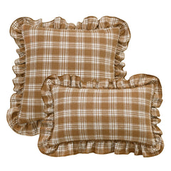 BUYNOW 1PC Two-tone Plaid Lace Pillowcase British Vintage Style Countryside Cottage Sofa Cushion Cover Home Bedroom Bed Decor