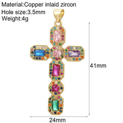 Y2K Boho Cross Our Lady Necklace for Women Golden Jesus Angel Choker Diy Pendant Stainless Steel Chain High Quality Jewelry