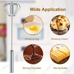 Stainless Steel Egg Beater Durable Semi-Automatic Mixer for Effortless Egg Cream Mixing Stirring and Beating for Kitchen Baking Cooking Essentials, Kitchen Tools