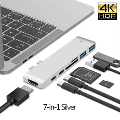 USB 3.1 Type-C Hub to HDMI Adapter 4K Thunderbolt 3 USB C Hub 3.0 TF SD Reader Slot PD For MacBook Air Pro M3 M2 M1 Chip