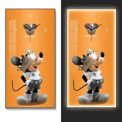 Fashionable Home Wall Decoration Cartoon Mickey Hanging Painting Creative Large Digital Clock LED Luminous Painting Wall Clock