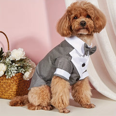 Pet Shirt Small Dog Clothes Wedding Formal Suit With Bow Tie Costume Pet Shop
 Pet Clothing