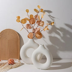 Nordic White Vase Designed Plastic Pot Bud Bottle Floral Arrangement Display Bottle Living Room Decor