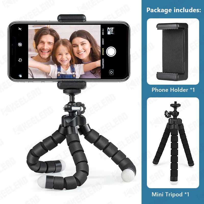 Mini Tripod with Phone Clip for Smartphone Flexible Leg Gorillapod Monopod with Phone Clip for iPhone Xiaomi Samsung