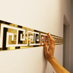 3D 5/10CM Square Self Adhesive Waist Line Mirror Wall Art Stickers for Living Room Ceiling Edge Strip Corner Line Wall Decor