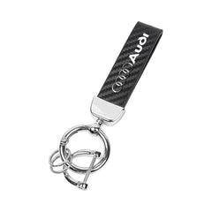 Suede Car Logo Keychain for Audi A1–A8 Q1–Q8 TT