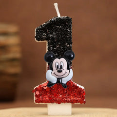Hot Happy Birthday Number 0-9 Candles Cartoon Mickey Minnie Mouse Candle Cake Cupcake Topper Party Decoration Supplies DIY Gifts