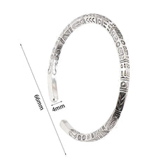 Opening Design Vintage Carved Totem Bracelet Adjustable Silver Twist Armband Cuff Open Bracelet Mobius High Quality
