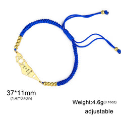 Dreamtimes Israel Mid-east Map Star of David Jewish Bracelet Hexagram Adjustable Rope Chain Women Bangle Stainless Steel Jewelry