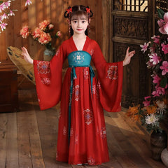China Traditional dress for Girls Ancient Chinese Costume Child Kid Fairy Dress Cosplay Hanfu Folk Dance Performance Clothing