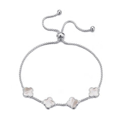 Mother Of Pearl Multi Clover Friendship Slider Bracelet